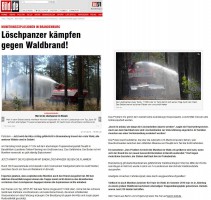 Munitionsexplosionen in Brandenburg - Loeschpanzer kaempfen gegen Waldbrand - Bild.de 21.07.2013